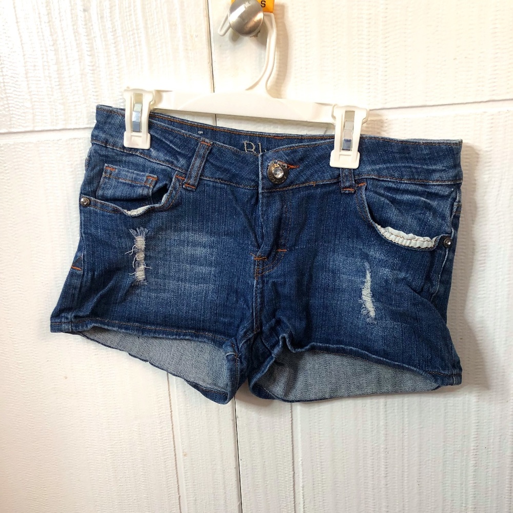 Blue denim shorts